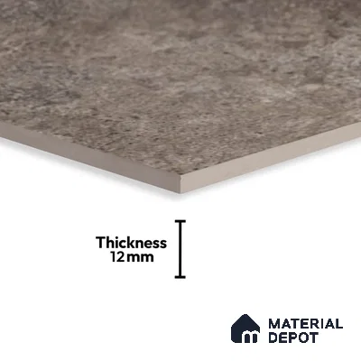 Stone Floor Tile TL 07586 Basalt Grigio 16 x 16 inch Texture Finish Vitrified Tile - 12 mm | Suitable for Parking, Outdoor & Bathroom | Pattern Alignment May Vary | 2-3 mm Spacer is Mandatory