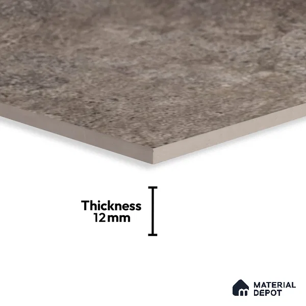 Stone Floor Tile TL 07586 Basalt Grigio 16 x 16 inch Texture Finish Vitrified Tile - 12 mm | Suitable for Parking, Outdoor & Bathroom | Pattern Alignment May Vary | 2-3 mm Spacer is Mandatory