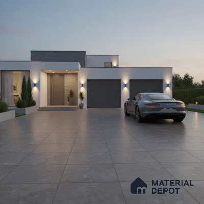 Stone Floor Tile TL 07586 Basalt Grigio 16 x 16 inch Texture Finish Vitrified Tile - 12 mm | Suitable for Parking, Outdoor & Bathroom | Pattern Alignment May Vary | 2-3 mm Spacer is Mandatory (Sample)