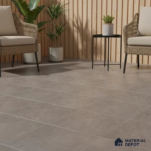 Stone Floor Tile TL 07586 Basalt Grigio 16 x 16 inch Texture Finish Vitrified Tile - 12 mm | Suitable for Parking, Outdoor & Bathroom | Pattern Alignment May Vary | 2-3 mm Spacer is Mandatory (Sample)