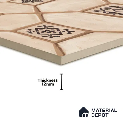 Moroccan Floor Tile TL 07591 B Retro Jasper 16 x 16 inch Texture Finish Vitrified Tile - 12 mm | Suitable for Parking, Outdoor & Bathroom | Pattern Alignment May Vary | 2-3 mm Spacer is Mandatory