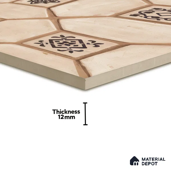 Moroccan Floor Tile TL 07591 B Retro Jasper 16 x 16 inch Texture Finish Vitrified Tile - 12 mm | Suitable for Parking, Outdoor & Bathroom | Pattern Alignment May Vary | 2-3 mm Spacer is Mandatory