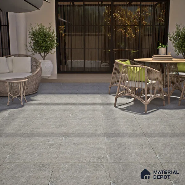 TL 07593 B Beola Grey 16 x 16 inch Anti Skid Matte Finish Vitrified Floor Tile - 12 mm (6 Random Designs) | Pattern Alignment May Vary | 2-3 mm Spacer is Mandatory