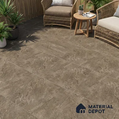 TL 07594 Glitter Rust 16 x 16 inch Anti Skid Matte Finish Vitrified Floor Tile - 12 mm (6 Random Designs) | Pattern Alignment May Vary | 2-3 mm Spacer is Mandatory