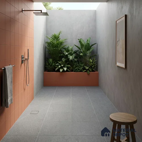 TL 07597 Rock Gris 1.31 ft x 1.31 ft Matte Finish Vitrified Floor Tile - 12 mm | Pattern Alignment May Vary | 2-3 mm Spacer is Mandatory