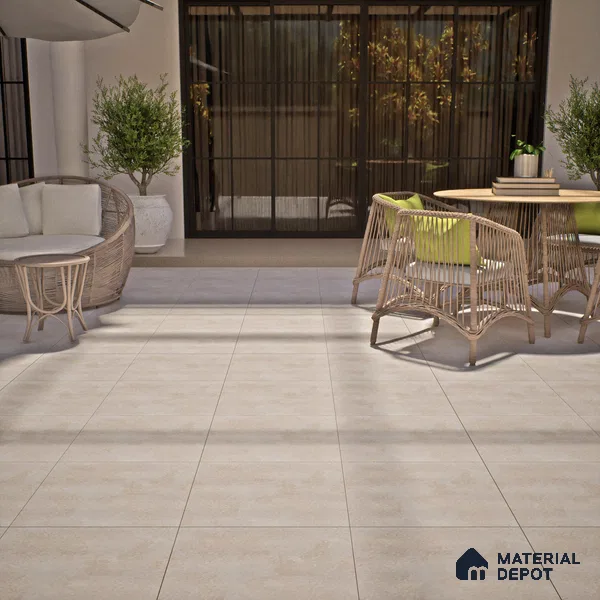TL 07600 Fade Cream 16 x 16 inch Anti Skid Matte Finish Vitrified Floor Tile - 12 mm | Pattern Alignment May Vary | 2-3 mm Spacer is Mandatory