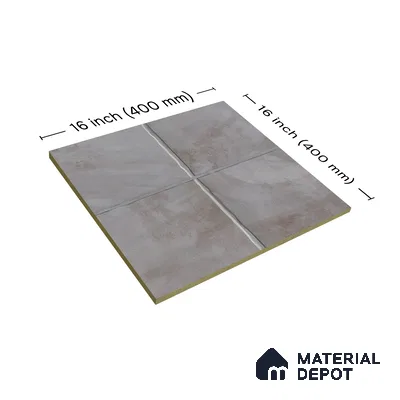 Stone Floor Tile TL 07603 D Colombina Grey 16 x 16 inch Texture Finish Vitrified Tile - 12 mm | Suitable for Parking, Outdoor & Bathroom | Pattern Alignment May Vary | 2-3 mm Spacer is Mandatory