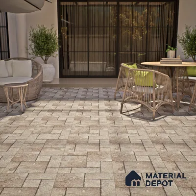 Stone Floor Tile TL 07605 B Madox Natural 2 ft x 2 ft Matte Finish Anti Skid Vitrified Tile - 12 mm | Suitable for Balcony, Terrace & Coutyard