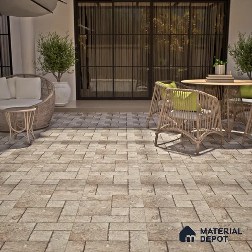 Stone Floor Tile TL 07605 B Madox Natural 2 ft x 2 ft Matte Finish Anti Skid Vitrified Tile - 12 mm | Suitable for Balcony, Terrace & Coutyard
