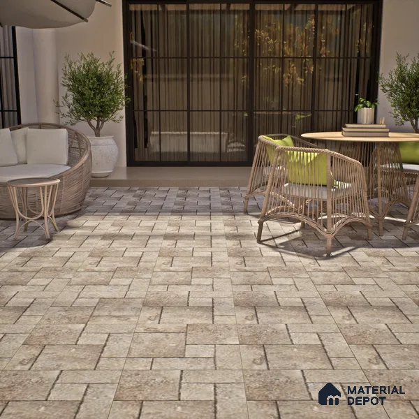 Stone Floor Tile TL 07605 B Madox Natural 2 ft x 2 ft Matte Finish Anti Skid Vitrified Tile - 12 mm | Suitable for Balcony, Terrace & Coutyard
