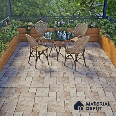 Stone Floor Tile TL 07605 B Madox Natural 2 ft x 2 ft Matte Finish Anti Skid Vitrified Tile - 12 mm | Suitable for Balcony, Terrace & Coutyard