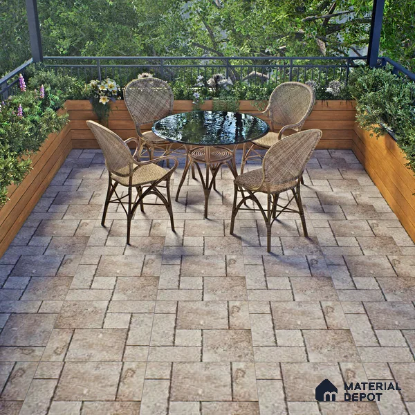 Stone Floor Tile TL 07605 B Madox Natural 2 ft x 2 ft Matte Finish Anti Skid Vitrified Tile - 12 mm | Suitable for Balcony, Terrace & Coutyard