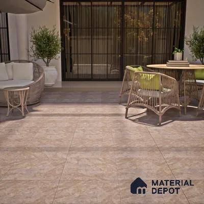 Stone Floor Tile TL 07606 B Sahara Benta Walnut 2 ft x 2 ft Matte Finish Anti Skid Vitrified Tile - 12 mm  | Suitable for Balcony, Terrace & Coutyard