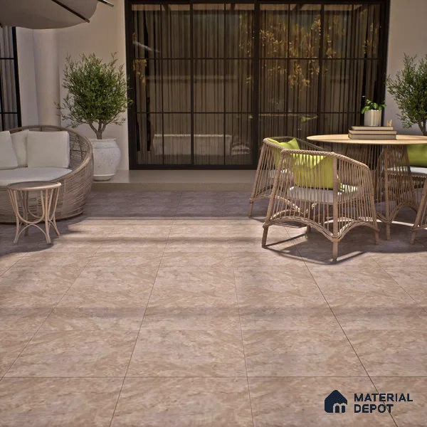 Stone Floor Tile TL 07606 B Sahara Benta Walnut 2 ft x 2 ft Matte Finish Anti Skid Vitrified Tile - 12 mm | Suitable for Balcony, Terrace & Coutyard