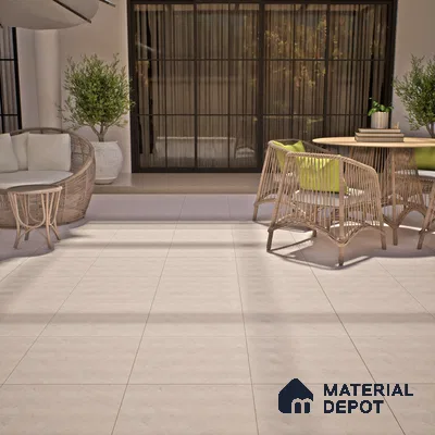 Stone Floor Tile TL 07606 Sahara Benta Crema 2 ft x 2 ft Matte Finish Anti Skid Vitrified Tile - 12 mm  | Suitable for Balcony, Terrace & Coutyard
