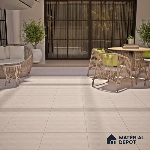 Stone Floor Tile TL 07606 Sahara Benta Crema 2 ft x 2 ft Matte Finish Anti Skid Vitrified Tile - 12 mm  | Suitable for Balcony, Terrace & Coutyard