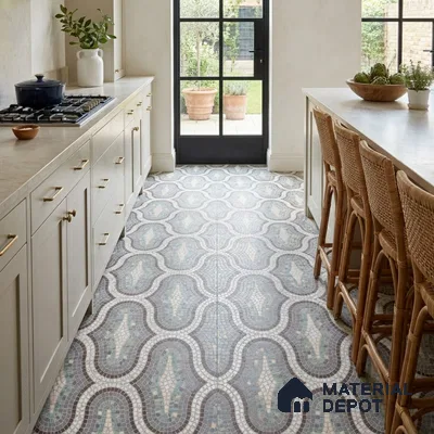 Moroccan Look Floor & Wall Tile TL 07607 Castor 2 ft x 2 ft Sinker Finish Vitrified Tile - 9 mm | Suitable For Kitchen, Bathroom, Dining Area | Please Expect a Slight Variation of Pattern