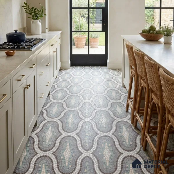 Moroccan Look Floor & Wall Tile TL 07607 Castor 2 ft x 2 ft Sinker Finish Vitrified Tile - 9 mm | Suitable For Kitchen, Bathroom, Dining Area | Please Expect a Slight Variation of Pattern