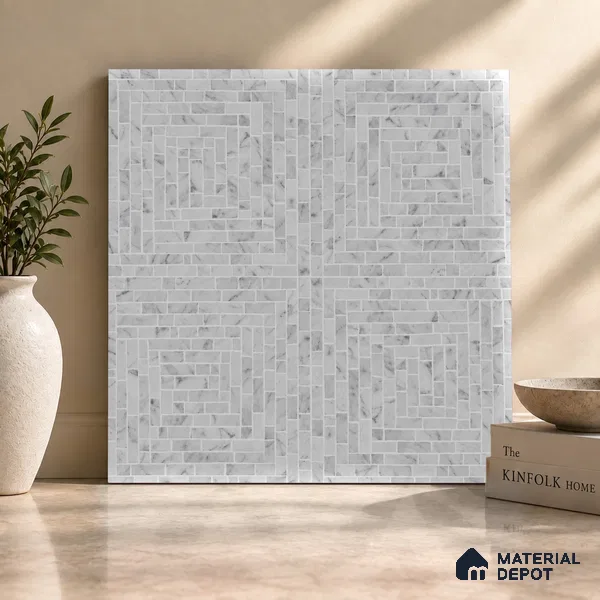 Moroccan Look Floor & Wall Tile TL 07608 Atria 2 ft x 2 ft Sinker Finish Vitrified Tile - 9 mm | Suitable For Balcony, Bathroom, Terrace | Please Expect a Slight Variation of Pattern