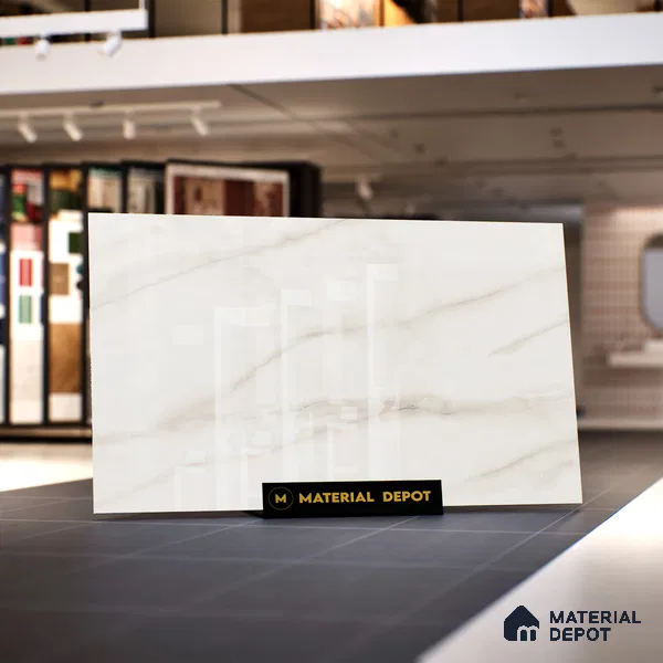 Marble Floor & Wall Large Format Tile TL 07611 Cenia Natural 6 ft x 4 ft Glossy Finish Vitrified Tile - 9 mm | Suitable for Living Room, Bedroom & Bathroom | Adhesive and Spacers Must be Used During Installation