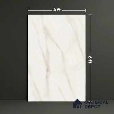 Marble Floor & Wall Large Format Tile TL 07611 Cenia Natural 6 ft x 4 ft Glossy Finish Vitrified Tile - 9 mm | Suitable for Living Room, Bedroom & Bathroom | Adhesive and Spacers Must be Used During Installation