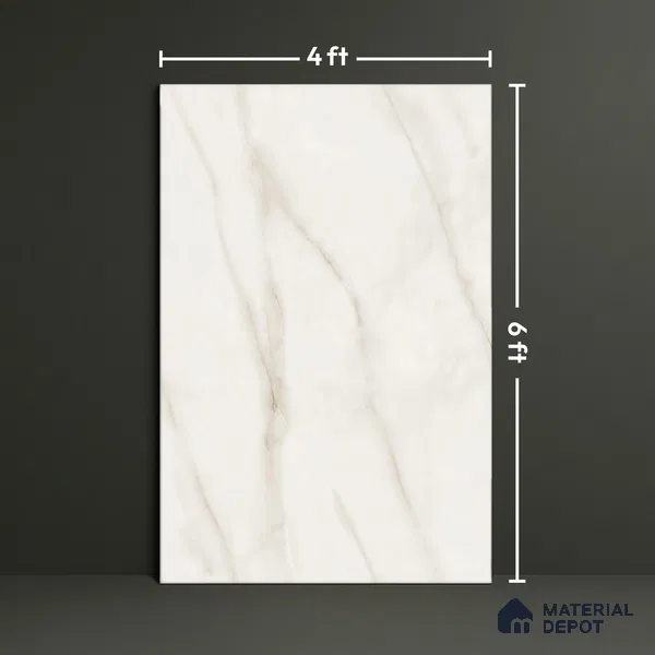 Marble Floor & Wall Large Format Tile TL 07611 Cenia Natural 6 ft x 4 ft Glossy Finish Vitrified Tile - 9 mm | Suitable for Living Room, Bedroom & Bathroom | Adhesive and Spacers Must be Used During Installation
