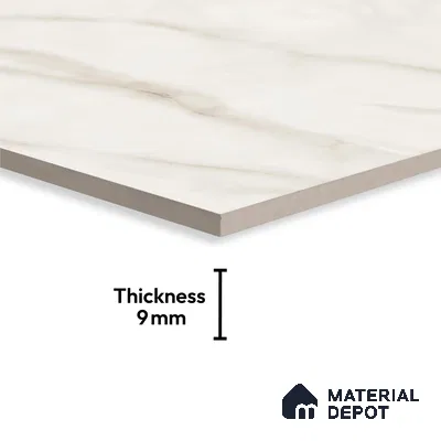 Marble Floor & Wall Large Format Tile TL 07611 Cenia Natural 6 ft x 4 ft Glossy Finish Vitrified Tile - 9 mm | Suitable for Living Room, Bedroom & Bathroom | Adhesive and Spacers Must be Used During Installation
