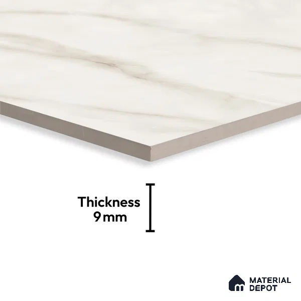 Marble Floor & Wall Large Format Tile TL 07611 Cenia Natural 6 ft x 4 ft Glossy Finish Vitrified Tile - 9 mm | Suitable for Living Room, Bedroom & Bathroom | Adhesive and Spacers Must be Used During Installation