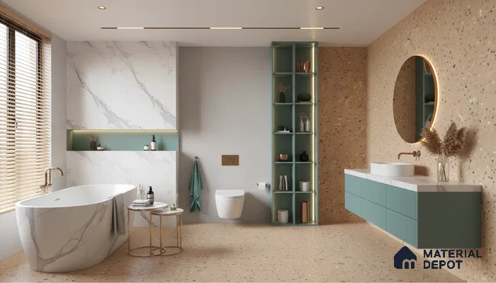 Terrazzo Wall & Floor Tile TL 07612 C Cotto Terrazzo Sand 4 ft x 2 ft GVT Vitrified Matte Finish - 9 mm