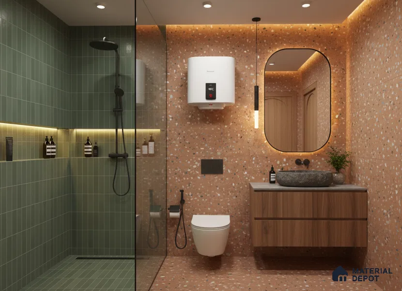 Terrazzo Wall & Floor Tile TL 07612 D Cotto Terrazzo Gold 4 ft x 2 ft GVT Vitrified Matte Finish - 9 mm (Sample)
