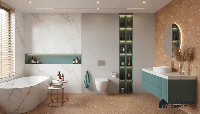 Terrazzo Wall & Floor Tile TL 07612 D Cotto Terrazzo Gold 4 ft x 2 ft GVT Vitrified Matte Finish - 9 mm (Sample)