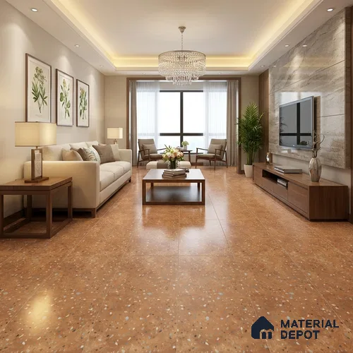 Terrazzo Wall & Floor Tile TL 07612 D Cotto Terrazzo Gold 4 ft x 2 ft GVT Vitrified Matte Finish - 9 mm