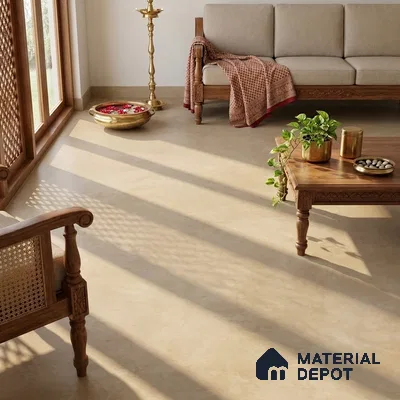 Cement Look Wall & Floor Matte Finish Beige Vitrified Tile | TL 07612 F 4 ft x 2 ft - 9 mm | Suitable For Living Room, Hall & Study