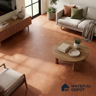 Cement Look Wall & Floor Matte Finish Red Vitrified Tile | TL 07612 H 4 ft x 2 ft - 9 mm | Suitable For Living Room, Hall & Study