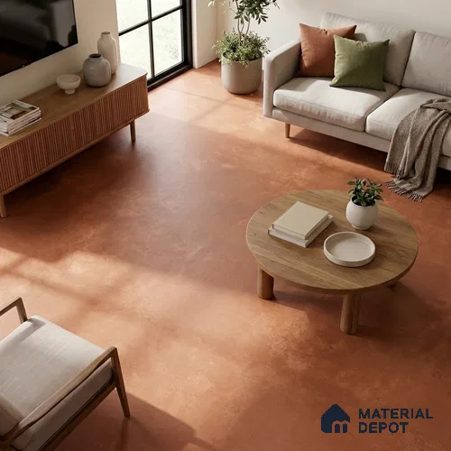 Cement Look Wall & Floor Matte Finish Red Vitrified Tile | TL 07612 H 4 ft x 2 ft - 9 mm | Suitable For Living Room, Hall & Study