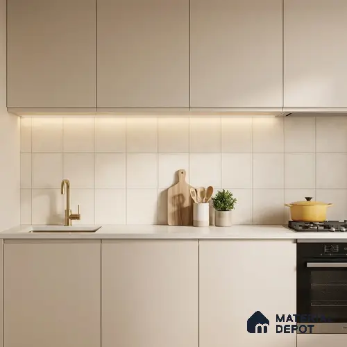 Subway Wall & Floor Tile TL 07615 B Coarse Biancо 8 inch x 8 inch Vitrified Matte Finish - 9 mm | 2 mm Spacer is Mandatory | Please Expect a Slight Variation of Pattern