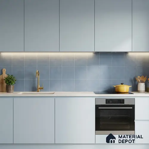 Subway Wall & Floor Tile TL 07615 D Coarse Blue 8 inch x 8 inch Vitrified Matte Finish - 9 mm | 2 mm Spacer is Mandatory | Please Expect a Slight Variation of Pattern
