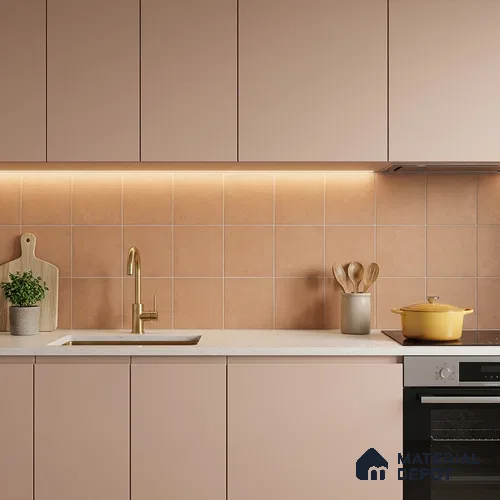 Subway Wall & Floor Tile TL 07615 F Coarse Brown 8 inch x 8 inch Vitrified Matte Finish - 9 mm  | 2 mm Spacer is Mandatory | Please Expect a Slight Variation of Pattern