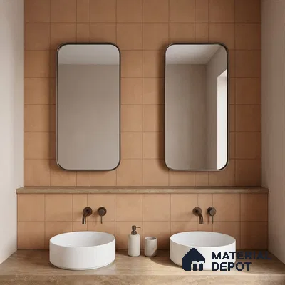 Subway Wall & Floor Tile TL 07615 F Coarse Brown 8 inch x 8 inch Vitrified Matte Finish - 9 mm  | 2 mm Spacer is Mandatory | Please Expect a Slight Variation of Pattern