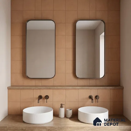 Subway Wall & Floor Tile TL 07615 F Coarse Brown 8 inch x 8 inch Vitrified Matte Finish - 9 mm | 2 mm Spacer is Mandatory | Please Expect a Slight Variation of Pattern