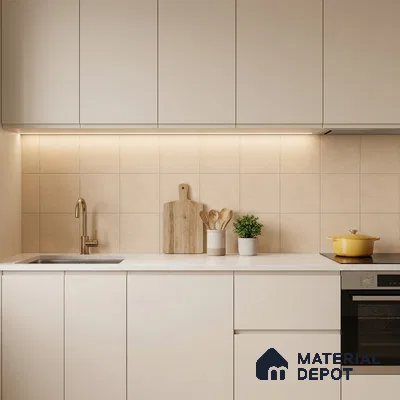 Subway Wall & Floor Tile TL 07615 H Coarse Creamа 8 inch x 8 inch Vitrified Matte Finish - 9 mm  | 2 mm Spacer is Mandatory | Please Expect a Slight Variation of Pattern (Sample)