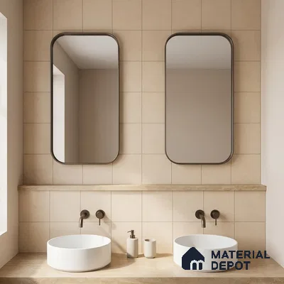 Subway Wall & Floor Tile TL 07615 H Coarse Creamа 8 inch x 8 inch Vitrified Matte Finish - 9 mm  | 2 mm Spacer is Mandatory | Please Expect a Slight Variation of Pattern (Sample)