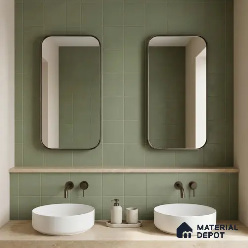 Subway Wall & Floor Tile TL 07615 J Coarse Green 8 inch x 8 inch Vitrified Matte Finish - 9 mm | 2 mm Spacer is Mandatory | Please Expect a Slight Variation of Pattern