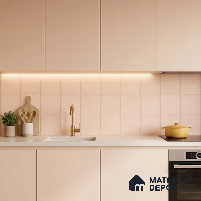Subway Wall & Floor Tile TL 07615 L Coarse Pink 8 inch x 8 inch Vitrified Matte Finish - 9 mm  | 2 mm Spacer is Mandatory | Please Expect a Slight Variation of Pattern