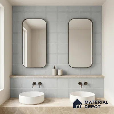 Subway Wall & Floor Tile TL 07615 P Coarse Steel Grey 8 inch x 8 inch Vitrified Matte Finish - 9 mm  | 2 mm Spacer is Mandatory | Please Expect a Slight Variation of Pattern