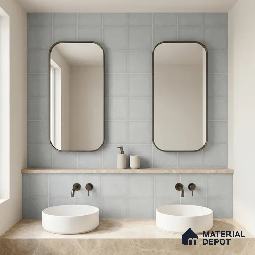 Subway Wall & Floor Tile TL 07615 P Coarse Steel Grey 8 inch x 8 inch Vitrified Matte Finish - 9 mm | 2 mm Spacer is Mandatory | Please Expect a Slight Variation of Pattern