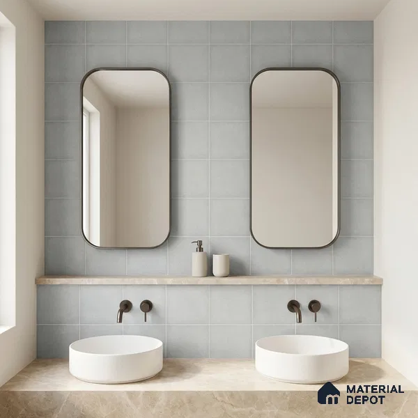 Subway Wall & Floor Tile TL 07615 P Coarse Steel Grey 8 inch x 8 inch Vitrified Matte Finish - 9 mm  | 2 mm Spacer is Mandatory | Please Expect a Slight Variation of Pattern