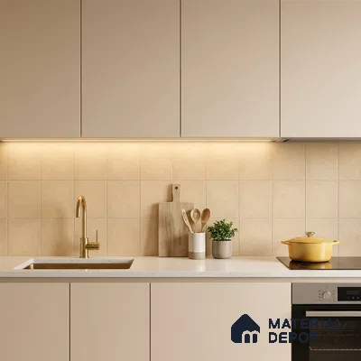 Subway Wall & Floor Tile TL 07615 R Coarse Yellow 8 inch x 8 inch Vitrified Matte Finish - 9 mm  | 2 mm Spacer is Mandatory | Please Expect a Slight Variation of Pattern
