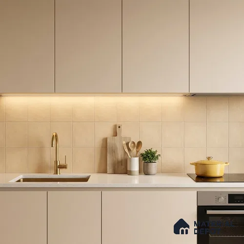 Subway Wall & Floor Tile TL 07615 R Coarse Yellow 8 inch x 8 inch Vitrified Matte Finish - 9 mm  | 2 mm Spacer is Mandatory | Please Expect a Slight Variation of Pattern