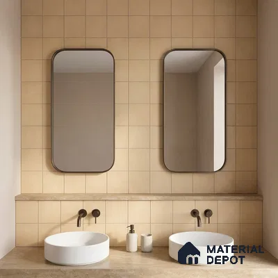 Subway Wall & Floor Tile TL 07615 R Coarse Yellow 8 inch x 8 inch Vitrified Matte Finish - 9 mm  | 2 mm Spacer is Mandatory | Please Expect a Slight Variation of Pattern
